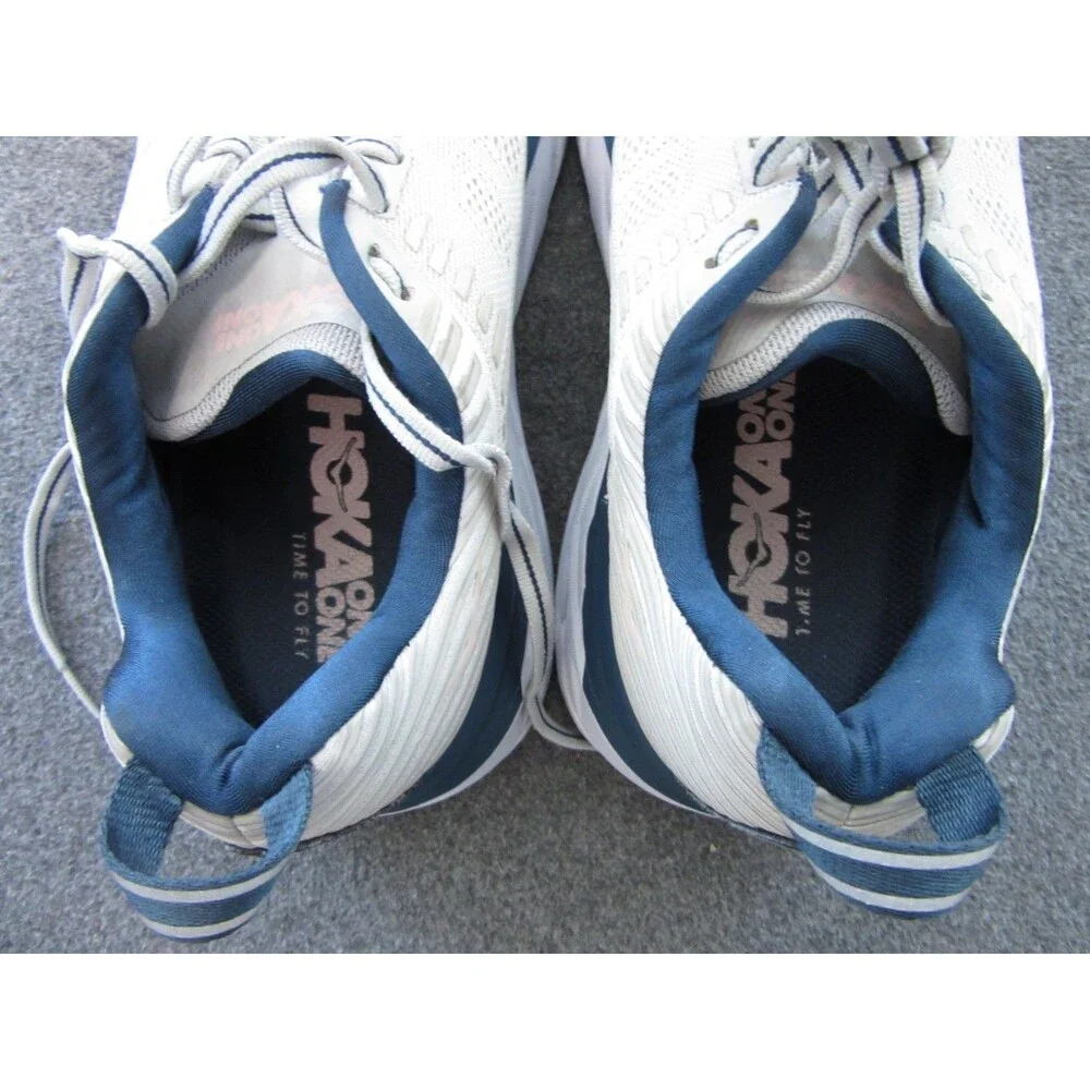 Hoka One One Bondi 6 Womens Size 7.5 Gray Blue Running Shoes Athletic FE1220B